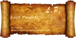 Leif Pongrác névjegykártya